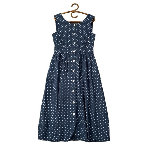 Vintage Dresses & Skirts - Vintage | Collection Cannes | Polka Dot Button Front Maxi Dress